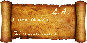 Linges Abbás névjegykártya